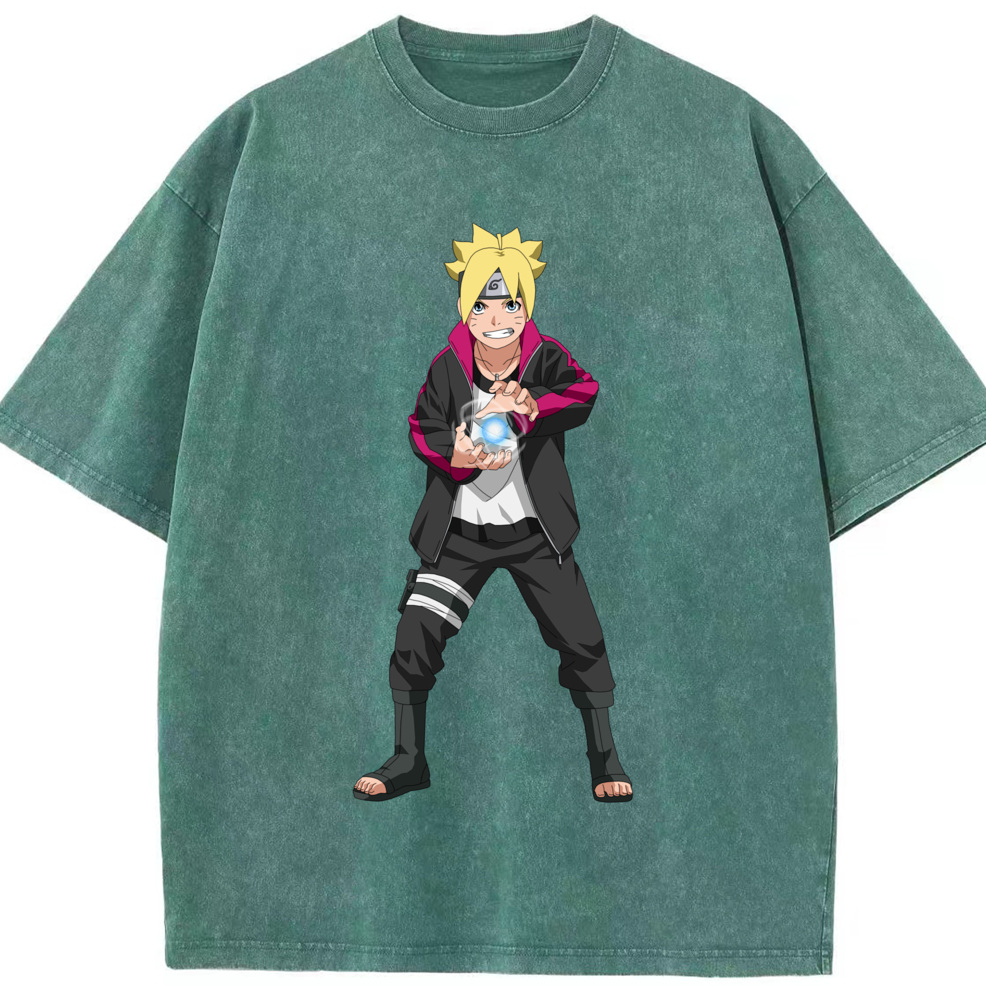 （画像用） NARUTO -ナルト- うずまき ボルト Uzumaki Boruto 綿100% ヴィンテージ風 半袖Tシャツ（フロントプリント）